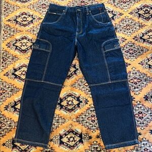 Fubu The Collection 38 x 34 Dark Blue Cargo Jeans